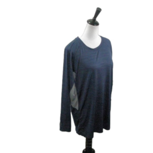Hang Ten Navy Blue/Silver Long Sleeve Athletic Top Size Large